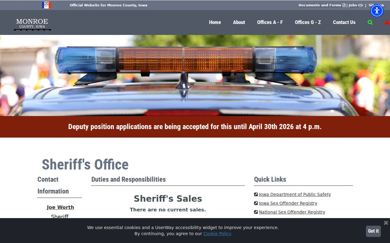 Monroe County arrest history sheriff and jail information