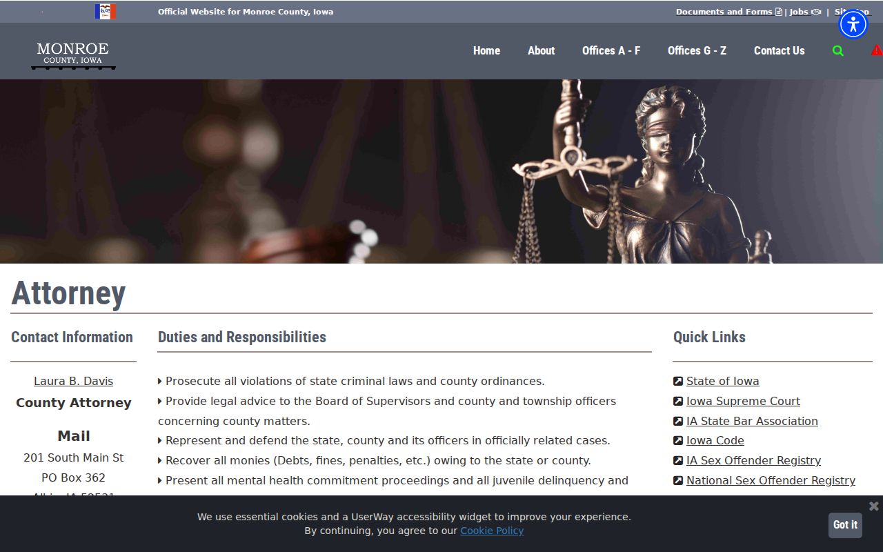 Monroe County Attorney criminal court case information
