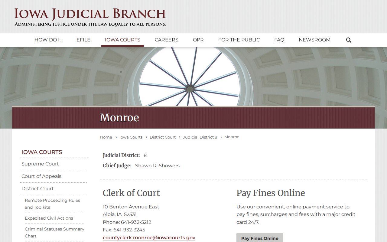 Monroe County criminal court cases Clerk of District Court page