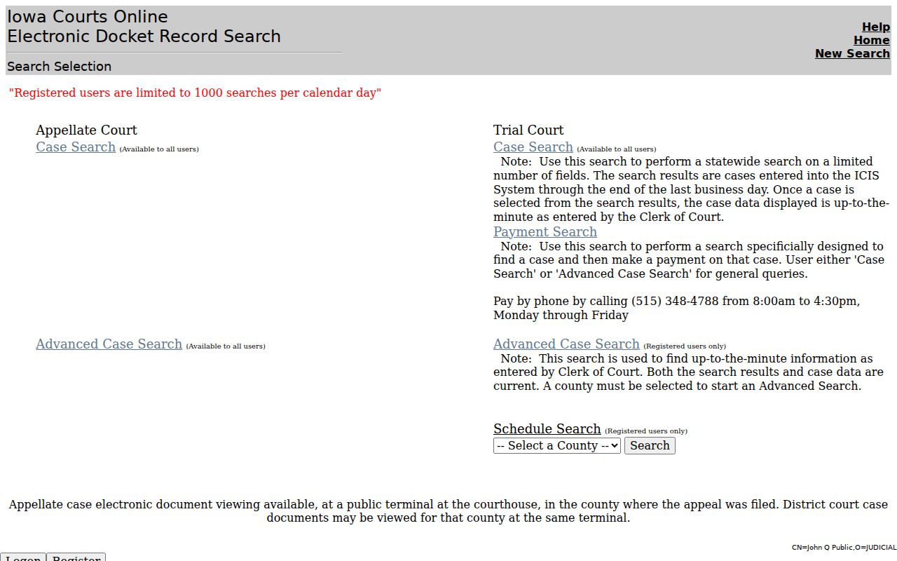 Monroe County criminal court case search guidance