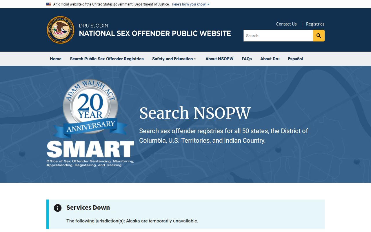 NSOPW national layer for a Monroe County sex offender check