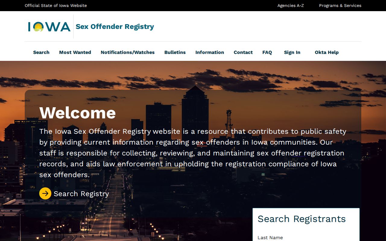 Monroe County sex offender check on the Iowa Sex Offender Registry